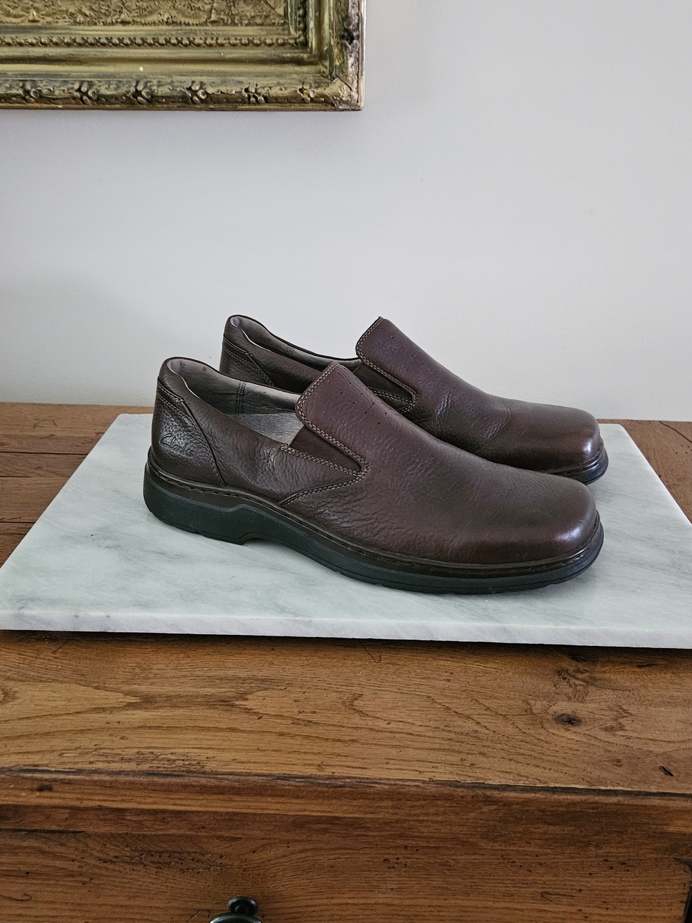 Clarks Dark Brown Leather Slip-On Loafers